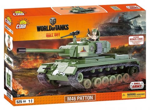 neuveden: Stavebnice COBI 3008 WORLD of TANKS Tank M46 Patton/525 kostek+1 figurka