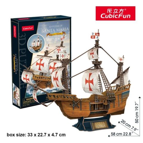 neuveden: Puzzle 3D Loď Santa Maria 204 dílků