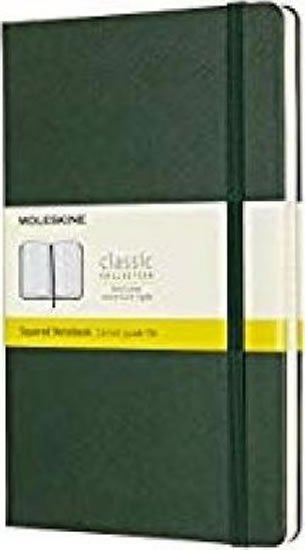 neuveden: Zápisník Moleskine - tvrdé desky, L, čtverečkovaný - tm. zelený