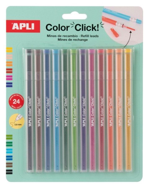 : Náhradní tuhy pro stiskací pastelky Color Click, 2x12ks