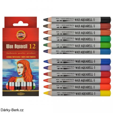 neuveden: Koh-i-noor pastelky WAX AQUARELL souprava 12 ks