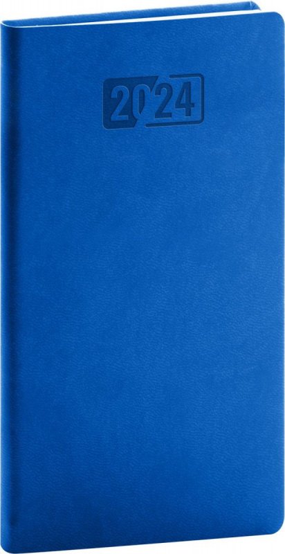neuveden: Diář 2024: Aprint - modrý, kapesní, 9 × 15,5 cm