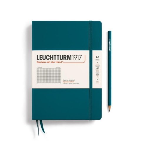 neuveden: Leuchtturm1917 Zápisník Pacific Green Medium A5 čtverečkovaný