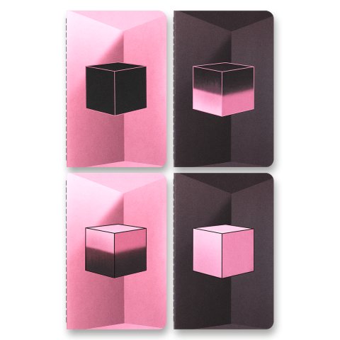 -: Sešity Moleskine Cahier Blackpink - S, čisté, 4 ks