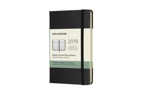 neuveden: Moleskine: Vertikální týdenní diář 2019 tvrdý černý S