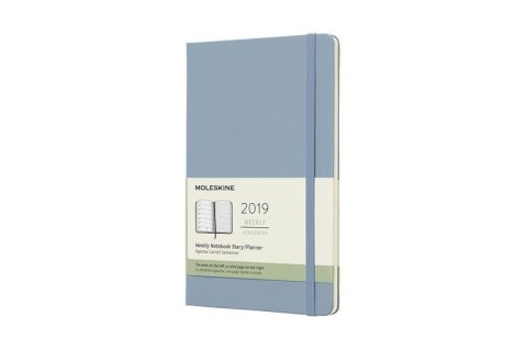 neuveden: Moleskine: Plánovací zápisník 2019 tvrdý světle modrý L
