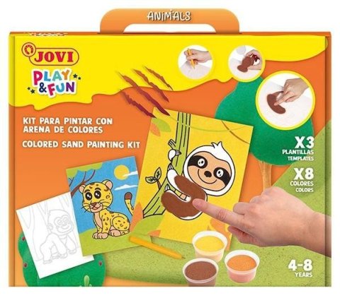 neuveden: JOVI PLAYFUN sada na malování pískem 12ks - Animals