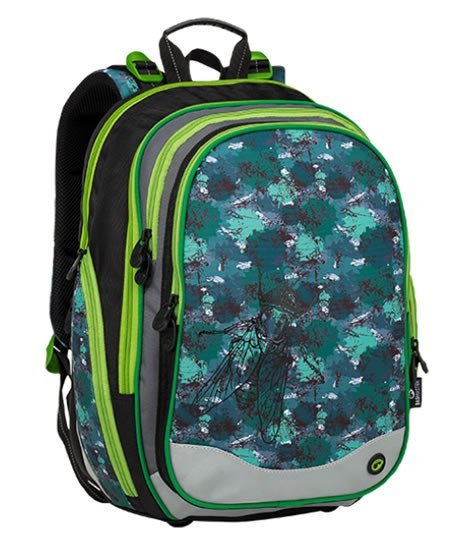 neuveden: Bagmaster Klučičí školní batoh ELEMENT 9 B BLACK/GREEN/GRAY