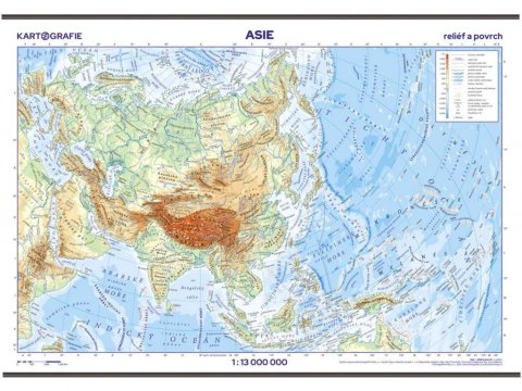 neuveden: Asie - reliéf a povrch 1:13 000 000