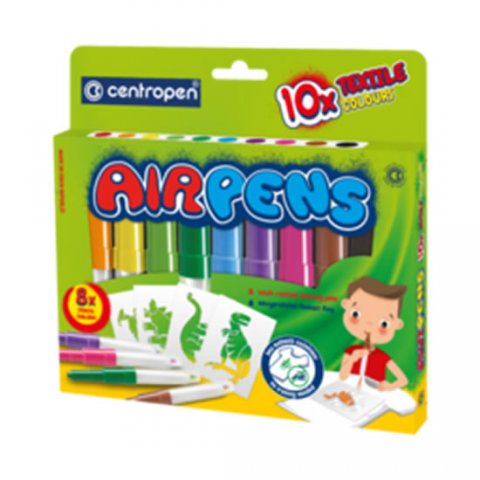 neuveden: Centropen Foukací fixy AIR PENS na textil 10 ks