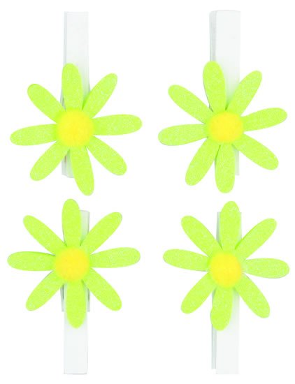 neuveden: Kolíčky 5cm s kytičkou - zelená s glitry 4ks neuveden: Kolíčky 5cm s kytičkou - zelená s glitry 4ks