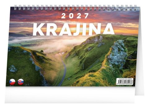 : NOTIQUE Stolní kalendář Krajina CZ/SK 2027, 23,1 x 14,5 cm