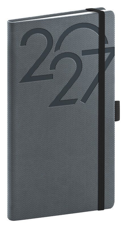 : NOTIQUE Kapesní diář Ajax 2027, černý, 9 x 15,5 cm