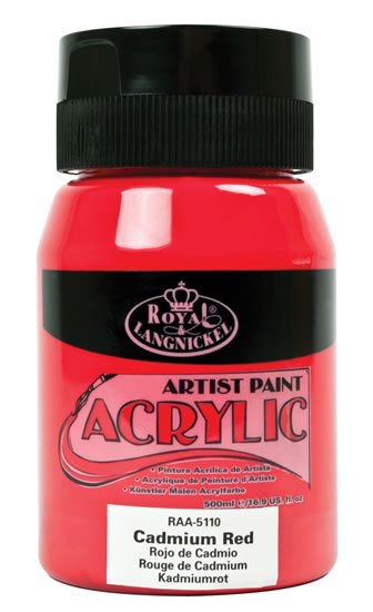 neuveden: Royal & Langnickel Akrylová barva 500ml CADMIUM RED neuveden: Royal & Langnickel Akrylová barva 500ml CADMIUM RED