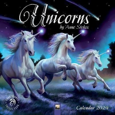 Flame Tree Studio: Unicorns by Anne Stokes Wall Calendar 2024 (Art Calendar)