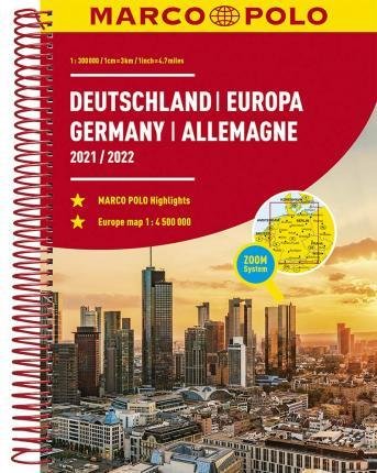 neuveden: Deutschland, Europa 2021/2022 1:300 000 / cestovní atlas (spirála)
