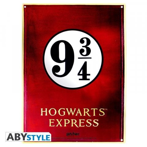 neuveden: Harry Potter Plechová cedule: Nástupiště 9 3/4 38 x 28 cm