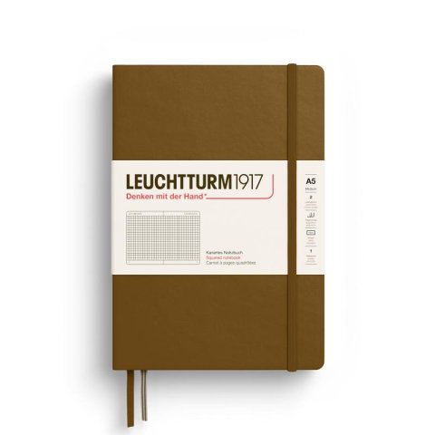 neuveden: Leuchtturm1917 Zápisník Spice Brown Medium A5 čtverečkovaný