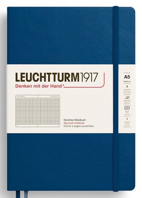 -: Zápisník Indigo Hardcover Medium (A5) čtverečkovaný