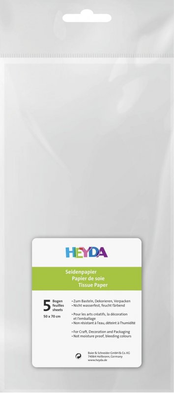 neuveden: HEYDA Hedvábný papír 50 x 70 cm - bílý 10 ks