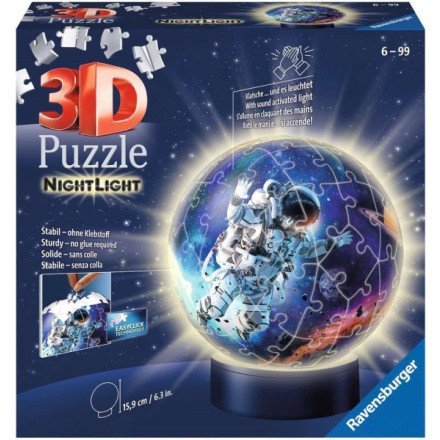 -: 3D Puzzle-Ball: Astronauti ve vesmíru (Noční edice) 72 dílků