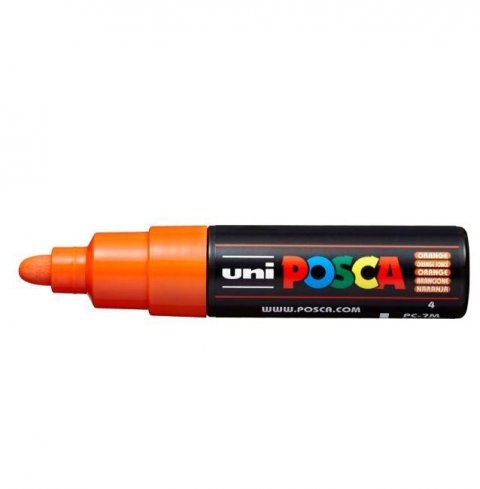 neuveden: Posca akrylový popisovač PC-7M, 4,5 - 5,5 mm, oranžová (s kulatým silným hr