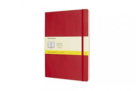 neuveden: Moleskine Zápisník červený XL, čtverečkovaný, měkký