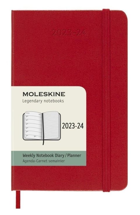 neuveden: Moleskine Zápisník plánovací 18 měsíční 2023-24 tvrdý červený S