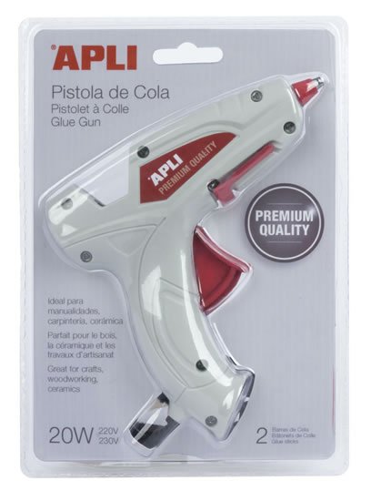 neuveden: APLI tavná pistole 20W + 2 tavné tyčinky