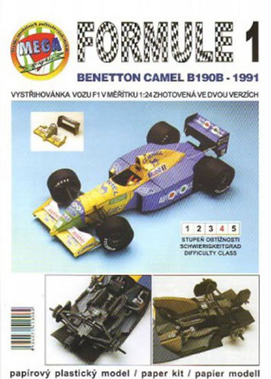 Antonický Michal: Formule 1: Benetton Camel B190B - 1991/papírový model Antonický Michal: Formule 1: Benetton Camel B190B - 1991/papírový model