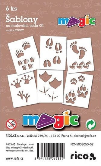 neuveden: MAGIC papír šablony na malování STOPY neuveden: MAGIC papír šablony na malování STOPY