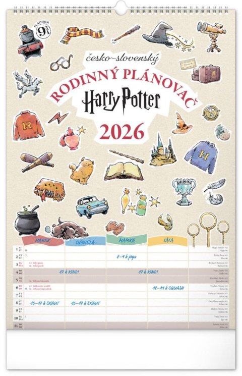 neuveden: Kalendář 2026 nástěnný: Rodinný, plánovací Harry Potter, 33 x 46 cm neuveden: Kalendář 2026 nástěnný: Rodinný, plánovací Harry Potter, 33 x 46 cm