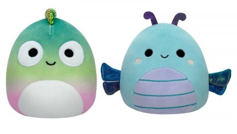 neuveden: Squishmallows 2v1 - chameleon Denton a vážka Heather 13 cm