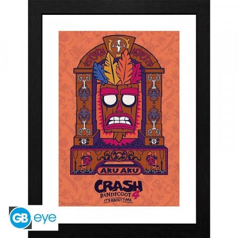 neuveden: Crash Bandicoot Zarámovaný plakát - Aku Aku
