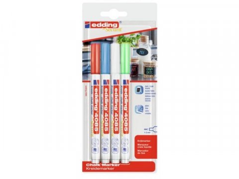 neuveden: Edding Křídový popisovač 4085 - Basic, sada 4 ks neuveden: Edding Křídový popisovač 4085 - Basic, sada 4 ks