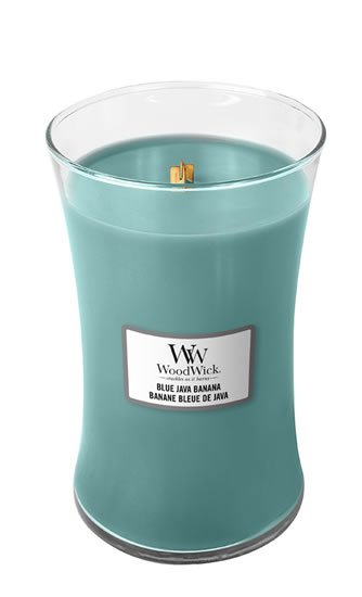 neuveden: WoodWick Blue Java Banana svíčka váza 609g