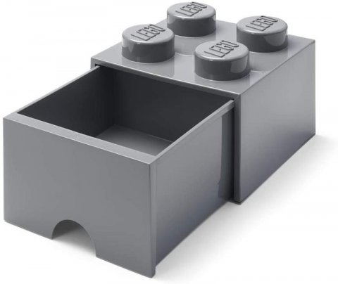 neuveden: Úložný box LEGO s šuplíkem 4 - tmavě šedý