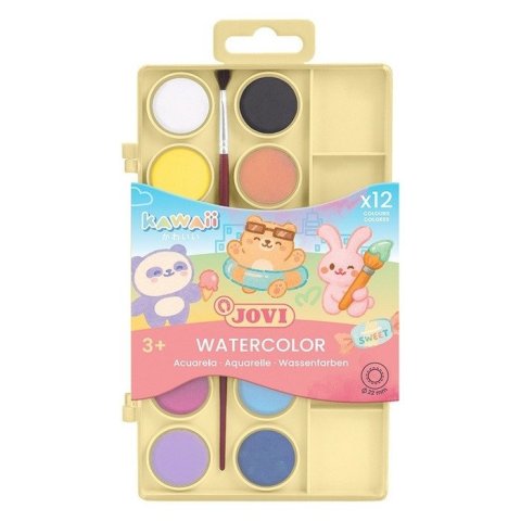 neuveden: JOVI Kawaii vodové barvy 12 ks + štětec