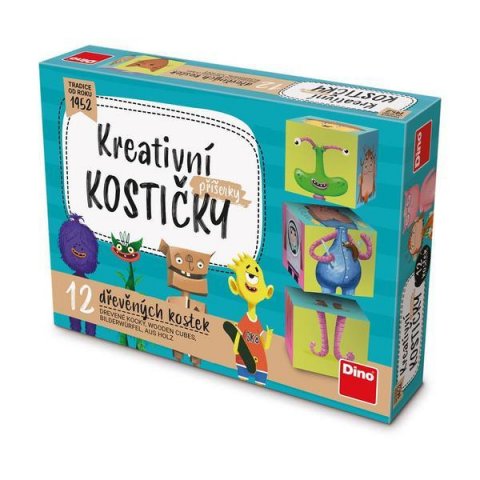 neuveden: Dřevěné kostky Příšerky – 12 kostek