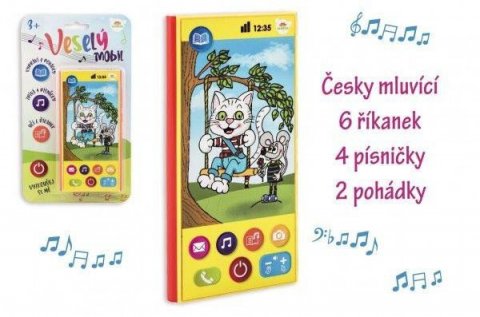 neuveden: Veselý Mobil česky mluvící, na baterie, se zvukem, plast neuveden: Veselý Mobil česky mluvící, na baterie, se zvukem, plast