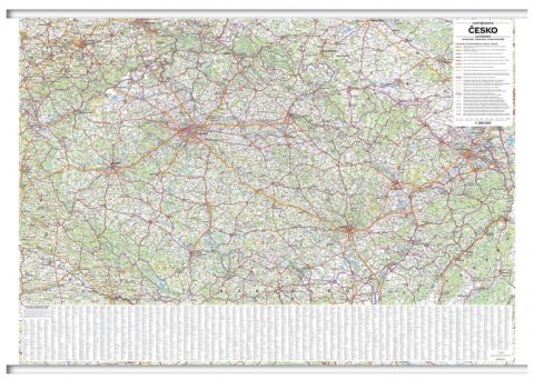 neuveden: Česko - automapa nástěnná 1:360 000 s plastovými lištami (1360x970mm)