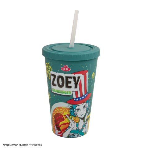 : KPop Demon Hunters Hrnek s brčkem/Zoey Hamburger 475 ml