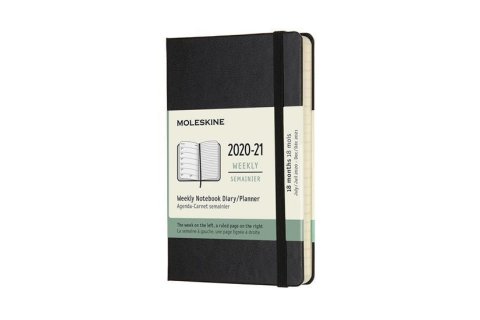 neuveden: Moleskine: Plánovací zápisník 2020-2021 tvrdý černý S