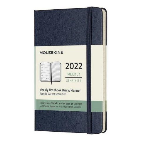 neuveden: Moleskine Plánovací zápisník 2022 modrý S, tvrdý