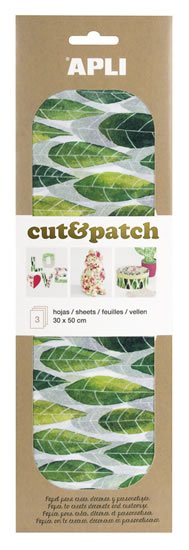 neuveden: APLI Cut&Patch papír 30 x 50 cm - Listy zelené 3 ks