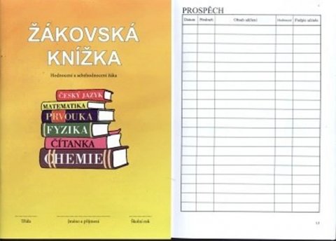 neuveden: Žákovská knížka pro 1. a 2. stupeň ZŠ (žlutá)