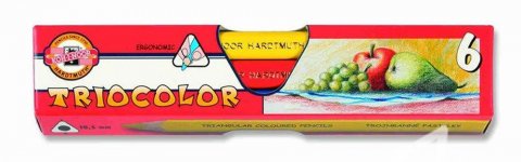 neuveden: Koh-i-noor pastelky TRIOCOLOR trojhranné silné souprava 6 ks v papírové kra