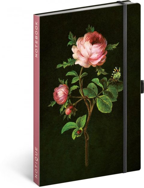 Winterová Kateřina: Notes Růže Kateřiny Winterové, linkovaný, 13 × 21 cm