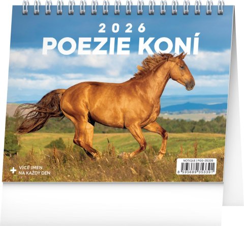 neuveden: Kalendář 2026 stolní: Poezie koní, 16,5 x 13 cm