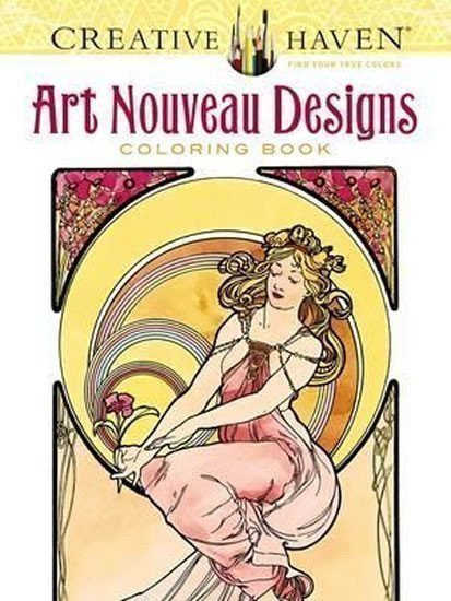 Mucha Alfons: Creative Haven Art Nouveau Designs Coloring Book